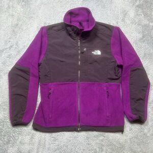 The North Face Denali Jacket Womens L Purple Polartec Fleece Outdoors Full Zip